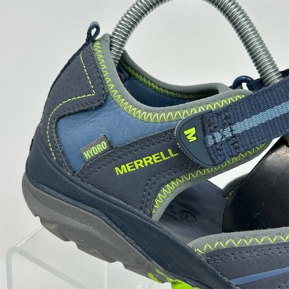 Merrell Hydro Hiker Sandals Unisex Kids Navy Green Closed Toe Water Shoes Size 6